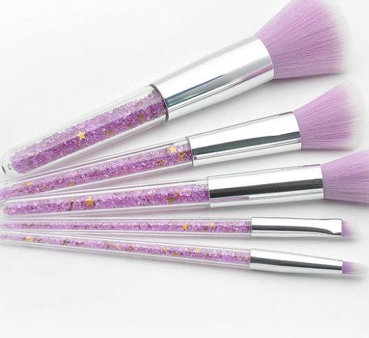 5 transparent handle makeup brushes 5 transparent handle makeup brushes
